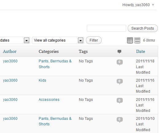 WordPress 只显示当前用户的文章